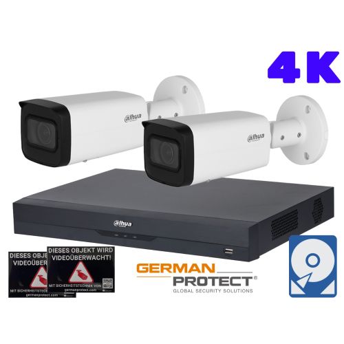 Dahua M59 Videoüberwachungsset 2x Bullet Kamera 4K+ NVR 8 Kanal + 4 TB HDD