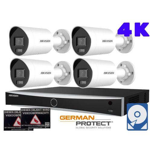 Hikvision M35 Videoüberwachungsset 4x Bullet Kamera 4K+ NVR 8 Kanal + 4 TB Festplatte 