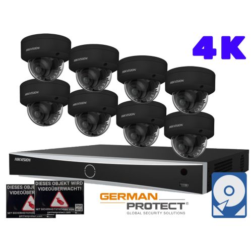 Hikvision M42 Videoüberwachungsset 8x Dome Kamera 4K+ NVR 16 Kanal + 4 TB Festplatte 