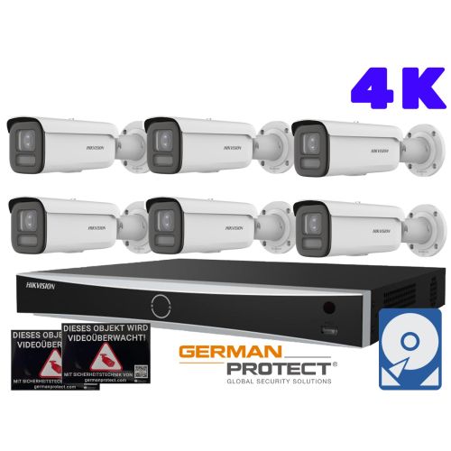 Hikvision M50 Videoüberwachungsset 6x Bullet Kamera 4K+ NVR 8 Kanal + 4 TB HDD