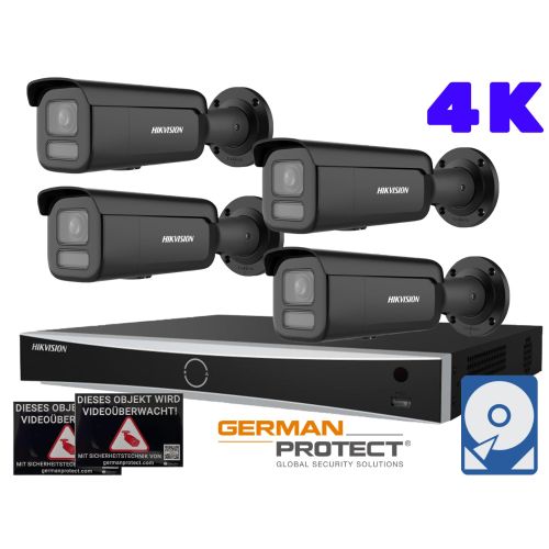 Hikvision M52 Videoüberwachungsset 4x Bullet Kamera 4K+ NVR 8 Kanal + 4 TB HDD