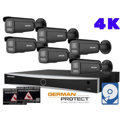 Hikvision M53 Videoüberwachungsset 6x Bullet Kamera 4K+ NVR 8 Kanal + 4 TB HDD