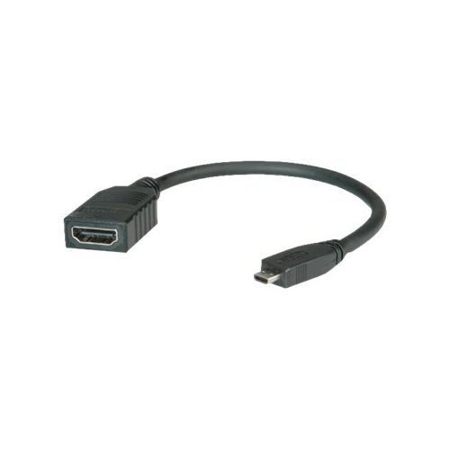 VALUE High Speed - HDMI mit Ethernetkabel - mikro HDMI (M) bis HDMI (W) - 15 cm - abgeschirmt - Schwarz