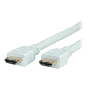 Roline HDMI High Speed Cable with Ethernet - HDMI mit Ethernetkabel - HDMI (M) bis HDMI (M) - 2 m - abgeschirmt - weiß