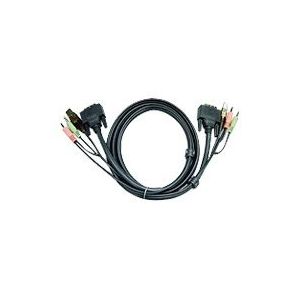 ATEN 2L-7D03U - Video- / USB- / Audio-Kabel - USB, stereo mini jack, DVI-I (M) bis stereo mini jack, USB Type B, DVI-I (M) - 3 m