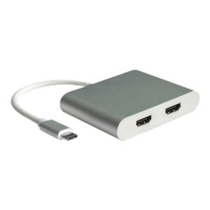 Roline - Externer Videoadapter - USB Type-C - 2 x HDMI - Silber