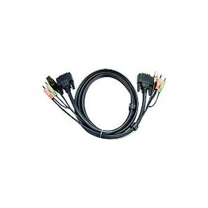 ATEN 2L-7D02U - Video- / USB- / Audio-Kabel - USB, stereo mini jack, DVI-D (M) bis stereo mini jack, USB Type B, DVI-D (M) - 1.8 m