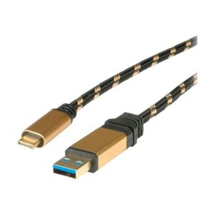 Roline Gold - USB-Kabel - USB Type A (M) bis USB Typ C (M) - USB 3.1 - 5 V - 900 mA