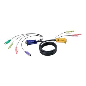 ATEN 2L-5305P - Tastatur- / Video- / Maus- / Audio-Kabel - DB-15, Mini-Stecker (M) bis PS/2, HD-15, Mini-Stecker (M) - 5 m - für ATEN CS1732, CS1734; Master View max CS-1754, CS-1758; MasterView CS-1732, CS-1734