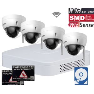 Dahua D16 WLAN Videoüberwachungsset 4x Dome Kamera 4MP + NVR 4 Kanal + 2 TB Festplatte 