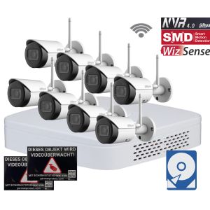 Dahua D22 WLAN Videoüberwachungsset 8x Bullet Kamera 4MP + NVR 8 Kanal + 2 TB Festplatte 