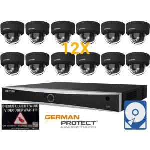 Hikvision M19 Videoüberwachungsset 12x Dome Kamera 4MP + NVR 16 Kanal PoE + 4 TB Festplatte