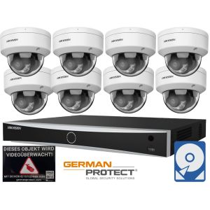 Hikvision M16 Videoüberwachungsset 8x Dome Kamera 4MP + NVR 8 Kanal + 4 TB Festplatte 