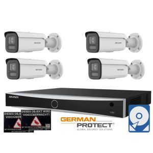 Hikvision M26 Videoüberwachungsset 4x Bullet Kamera  4MP + NVR 8 Kanal + 4 TB Festplatte 