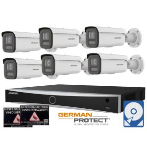 Hikvision M28 Videoüberwachungsset 6x Bullet Kamera  4MP + NVR 8 Kanal + 4 TB Festplatte 