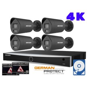 Hikvision M36 Videoüberwachungsset 4x Bullet Kamera 4K+ NVR 8 Kanal + 4 TB Festplatte 