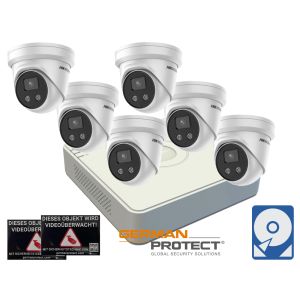 Hikvision M47 Videoüberwachungsset 6x Turret Kamera 4MP+ NVR 8 Kanal + 2 TB Festplatte 