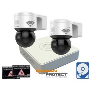 Hikvision M45 Videoüberwachungsset 2x WLAN Mini-PTZ Kamera 4MP+ NVR 8 Kanal + 2 TB HDD 