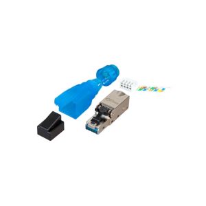 Jetrics jetcon-RJ45S-Cat6A-FC RJ45 Stecker Cat.6A AWG22-27 Feldkonfektionierbar, blau