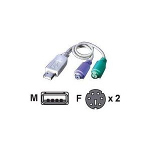 VALUE - Tastatur- / Maus-Adapter - PS/2, 6-polig (W) bis USB (M)