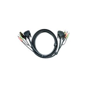 ATEN 2L-7D02UD - Video- / USB- / Audio-Kabel - USB, stereo mini jack, DVI-D (M) bis stereo mini jack, USB Type B, DVI-D (M) - 1.8 m