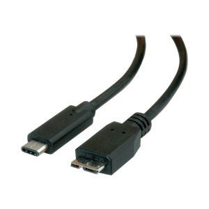 Roline - USB-Kabel - USB Typ C (M) bis Micro-USB Type B (M) - USB 3.1 - 50 cm - Schwarz