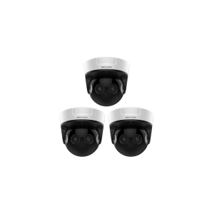 HIKVISION Überwachungskamera Set mit 3x IP Panorama Dome Kamera DS-2CD6924G0-IHS/NFC(2.8mm)