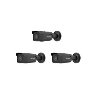 HIKVISION Überwachungskamera Set mit 3x IP Bullet Kamera DS-2CD2T46G2-2I(2.8mm)(C)(BLACK)