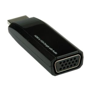 Roline - Video- / Audio-Adapter - HDMI / VGA - HDMI (M) bis HD-15, stereo mini jack (W) - Schwarz