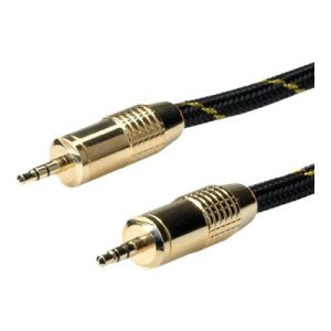 Roline Gold - Audiokabel - stereo mini jack (M) bis stereo mini jack (M) - 10 m - abgeschirmt - Schwarz, Gold