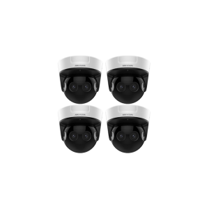 HIKVISION Überwachungskamera Set mit 4x IP Panorama Dome Kamera DS-2CD6924G0-IHS/NFC(2.8mm)