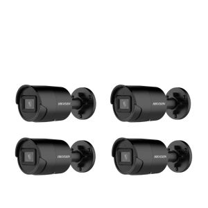 HIKVISION Kamera-Set 4x IP Bullet Kamera DS-2CD2063G2-IU(2.8mm)(BLACK)