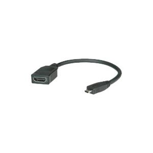 Roline - HDMI mit Ethernetkabel - mikro HDMI (M) bis HDMI (W) - 15 cm - abgeschirmt - Schwarz