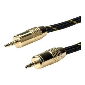 Roline Gold - Audiokabel - stereo mini jack (M) bis stereo mini jack (M) - 5 m - abgeschirmt - Schwarz, Gold