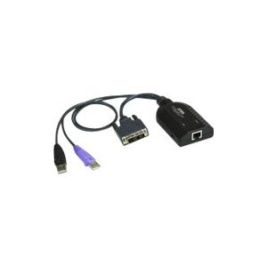 ATEN KA7166 - Tastatur- / Video- / Maus- (KVM-) Kabel - RJ-45 (W) bis USB, DVI-D (M) - 9.1 cm