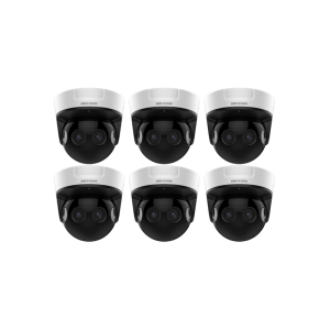 HIKVISION Überwachungskamera Set mit 6x IP Panorama Dome Kamera DS-2CD6924G0-IHS/NFC(2.8mm)