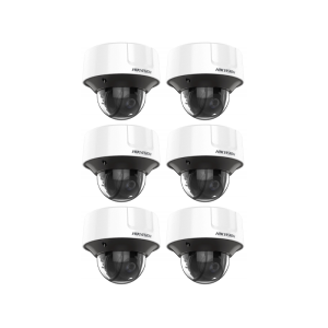 HIKVISION Kamera-Set 6x IP Dome Überwachungskamera DS-2CD3D26G2T-IZHSY(2.8-12mm)