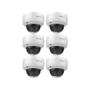 HIKVISION Kamera-Set 6x IP Dome Überwachungskamera DS-2CD3143G2-ISU(2.8mm)