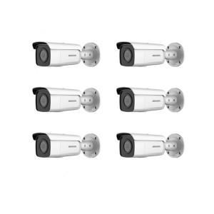 HIKVISION Kamera-Set 6x IP Bullet Kamera DS-2CD2T26G2-2I(2.8mm)(C)