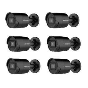 HIKVISION Kamera-Set 6x IP Bullet Kamera DS-2CD2063G2-IU(2.8mm)(BLACK)