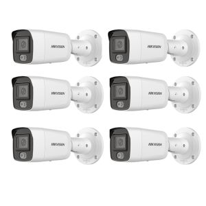 HIKVISION Überwachungskamera Set 6x IP Bullet Kamera DS-2CD3027G2-LS(2.8mm) 