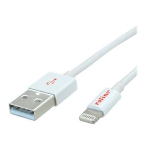 Roline - Lightning-Kabel - Lightning (M) bis USB (M) - 15 cm - abgeschirmt - weiß