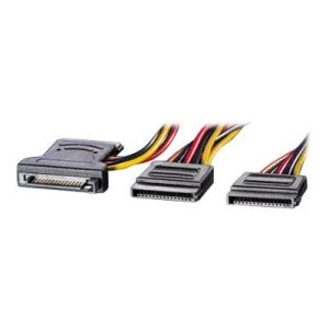 Roline Y-Adapterkabel - Netz-Splitter - 15 PIN SATA Power (W) bis 15 PIN SATA Power (M)