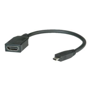 VALUE High Speed - HDMI mit Ethernetkabel - mikro HDMI (M) bis HDMI (W) - 15 cm - abgeschirmt - Schwarz
