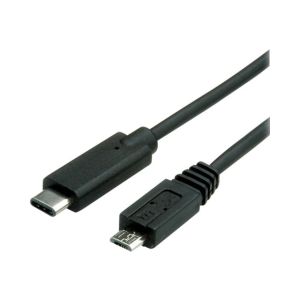 Roline - USB-Kabel - USB Typ C (M) bis Micro-USB Type B (M) - USB 2.0 - 2 m - Schwarz