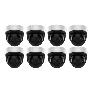 HIKVISION Überwachungskamera Set mit 8x IP Panorama Dome Kamera DS-2CD6924G0-IHS/NFC(2.8mm)