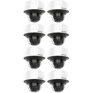 HIKVISION Kamera-Set 8x IP Dome Überwachungskamera DS-2CD3D26G2T-IZHSY(2.8-12mm)