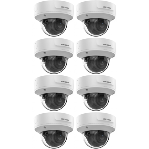 HIKVISION Kamera-Set 8x IP Dome Überwachungskamera DS-2CD2783G2-IZS(2.8-12mm)