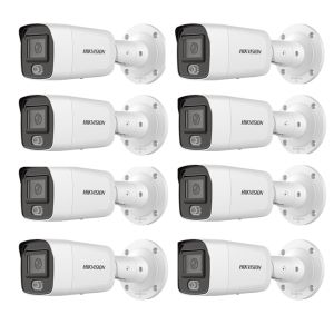 HIKVISION Überwachungskamera Set 8x IP Bullet Kamera DS-2CD3027G2-LS(2.8mm) 