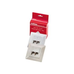 Roline Dose - Anschlussdose, Unterputz - RJ-45 X 2 - Elfenbein